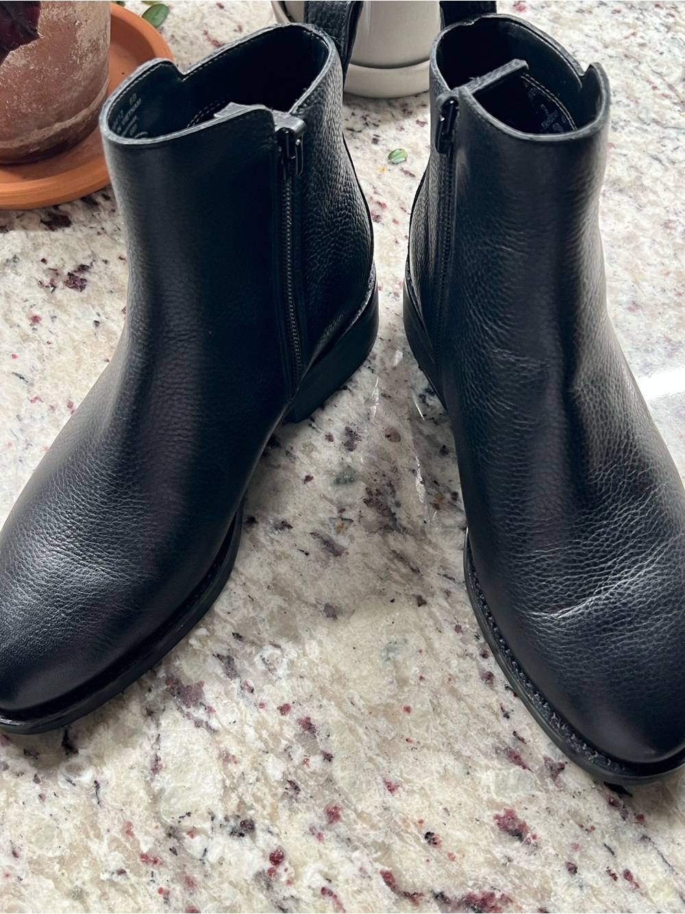Cole Haan Black Leather Women's Ankle Boots with Side Zip